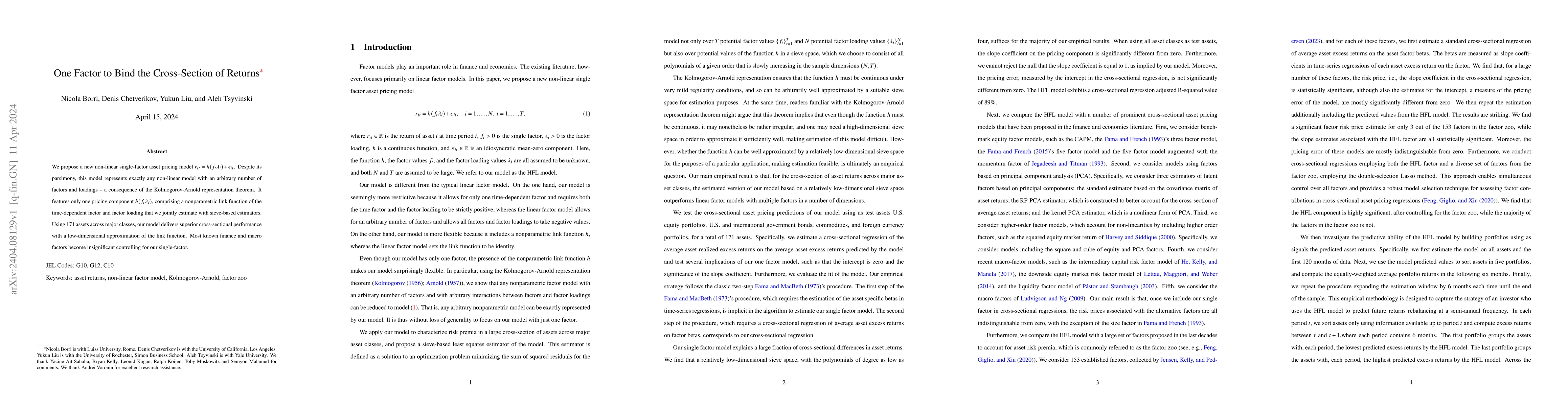 Thumbnail for One Factor to Bind the Cross-Section of Returns
