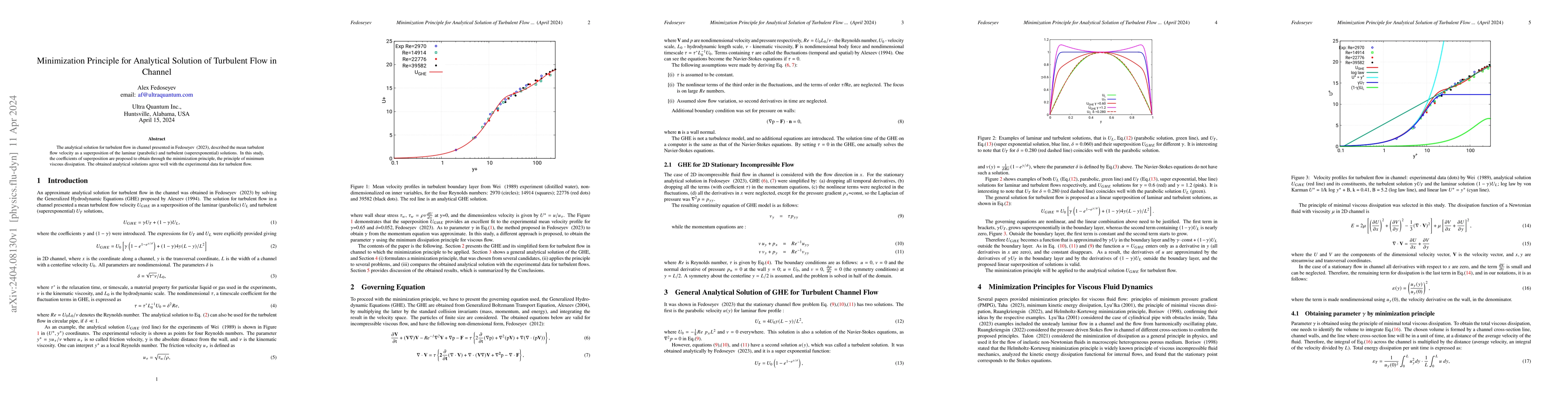 Thumbnail for Minimization Principle for Analytical Solution of Turbulent Flow in
  Channel