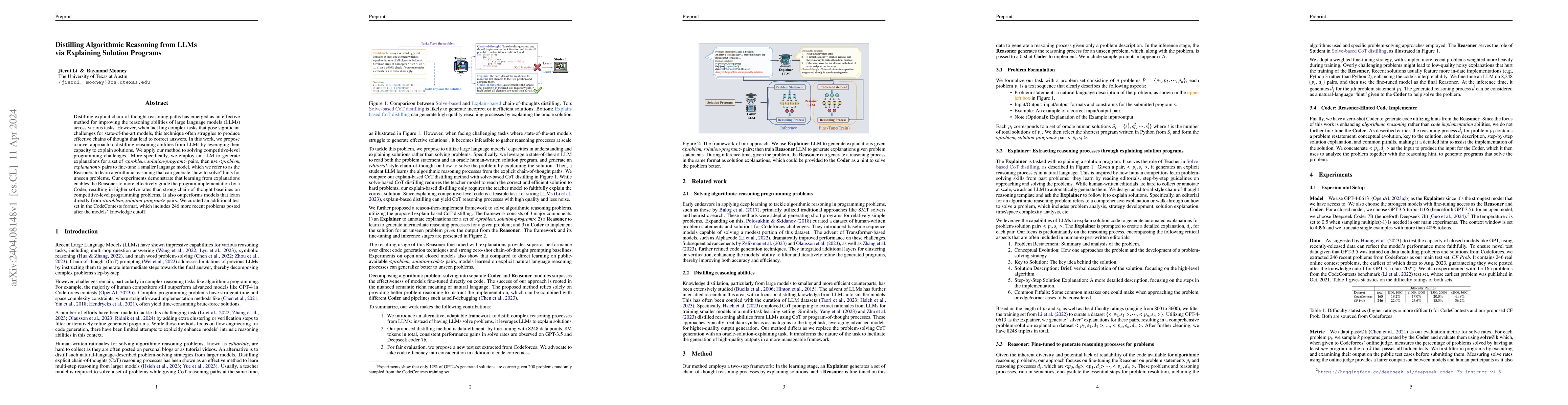 Thumbnail for Distilling Algorithmic Reasoning from LLMs via Explaining Solution
  Programs