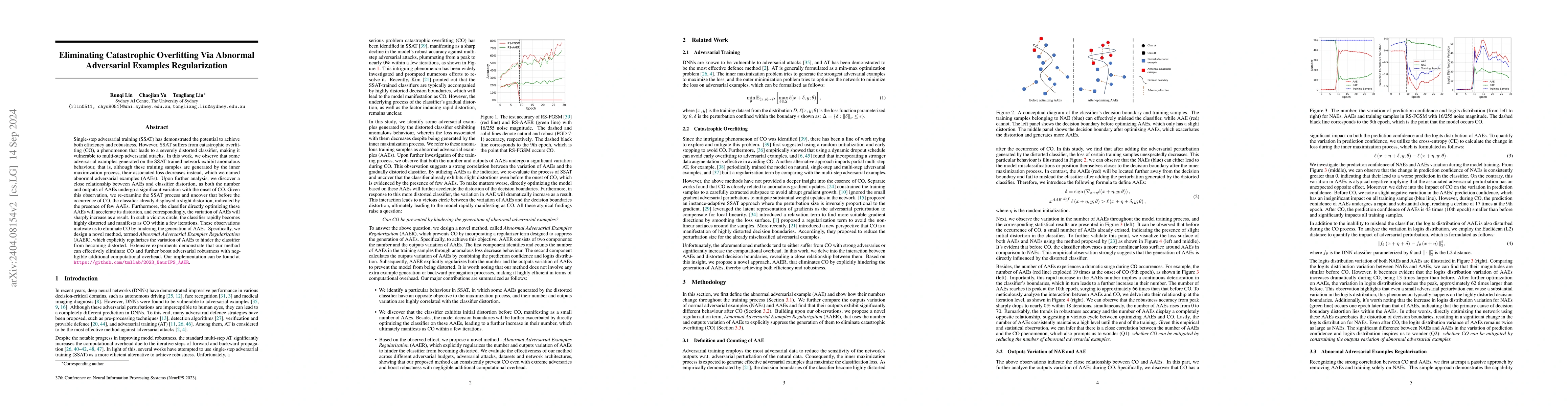 Thumbnail for Eliminating Catastrophic Overfitting Via Abnormal Adversarial Examples
  Regularization