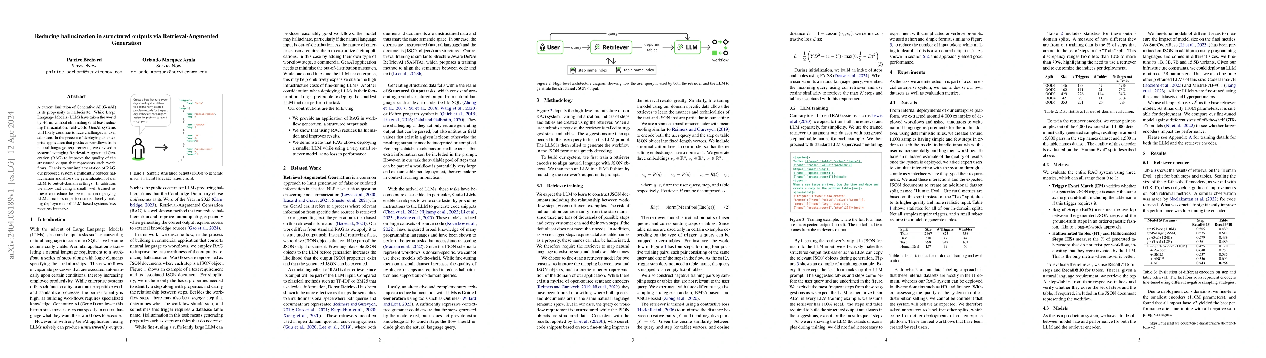 Thumbnail for Reducing hallucination in structured outputs via Retrieval-Augmented
  Generation