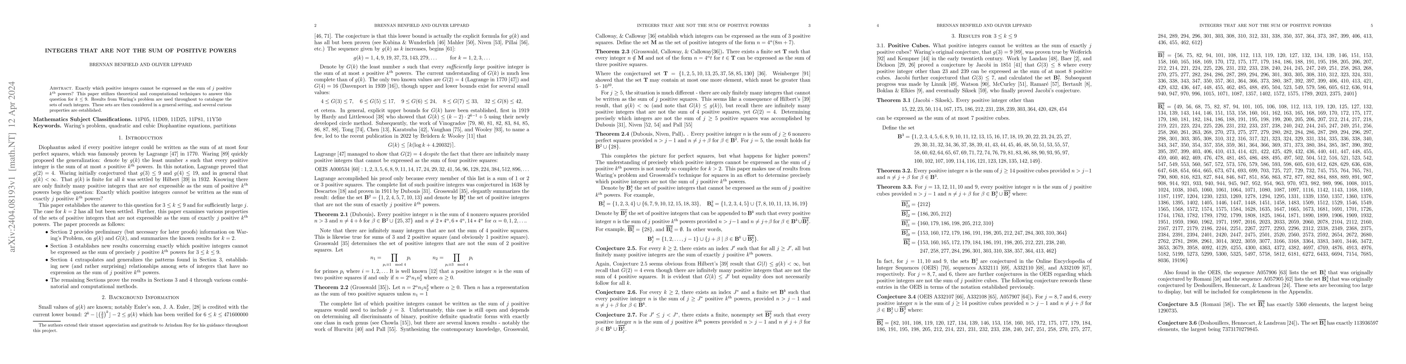 Thumbnail for Integers that are not the sum of positive powers