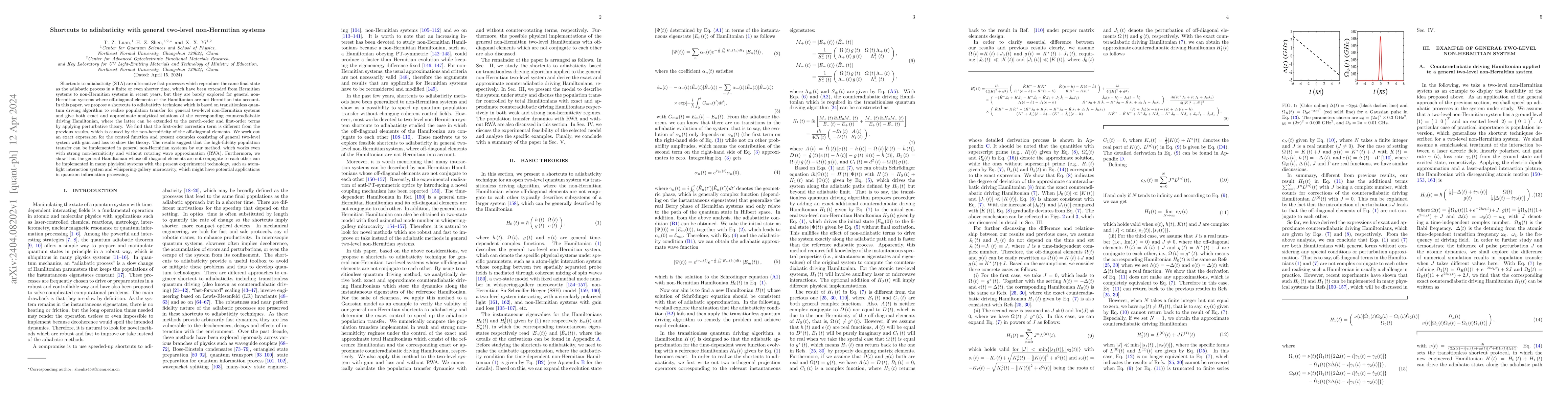 Thumbnail for Shortcuts to adiabaticity with general two-level non-Hermitian systems
