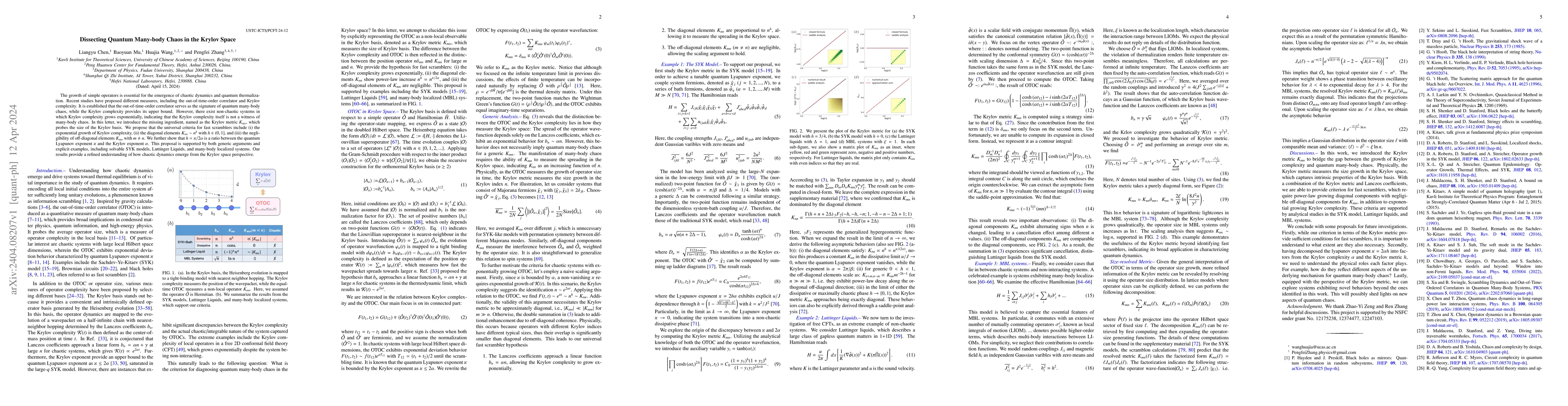 Thumbnail for Dissecting Quantum Many-body Chaos in the Krylov Space