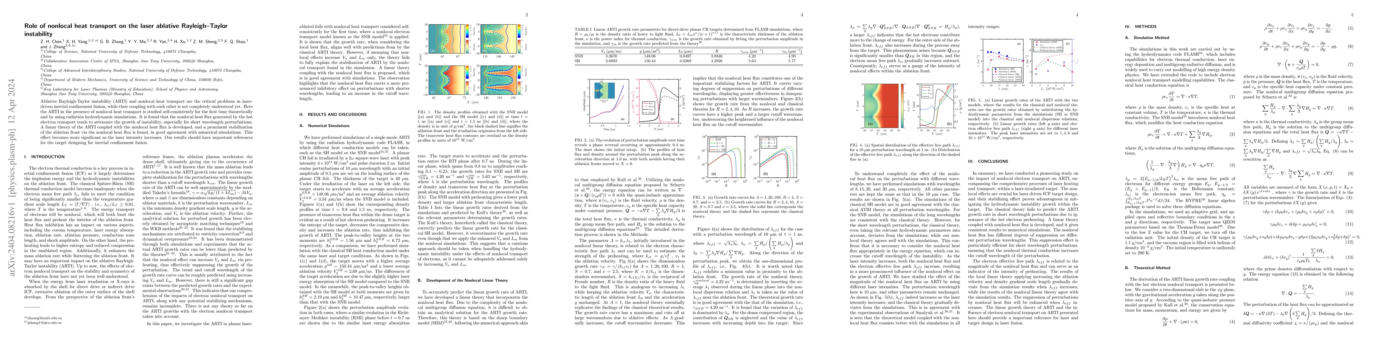 Thumbnail for Role of nonlocal heat transport on the laser ablative Rayleigh-Taylor
  instability