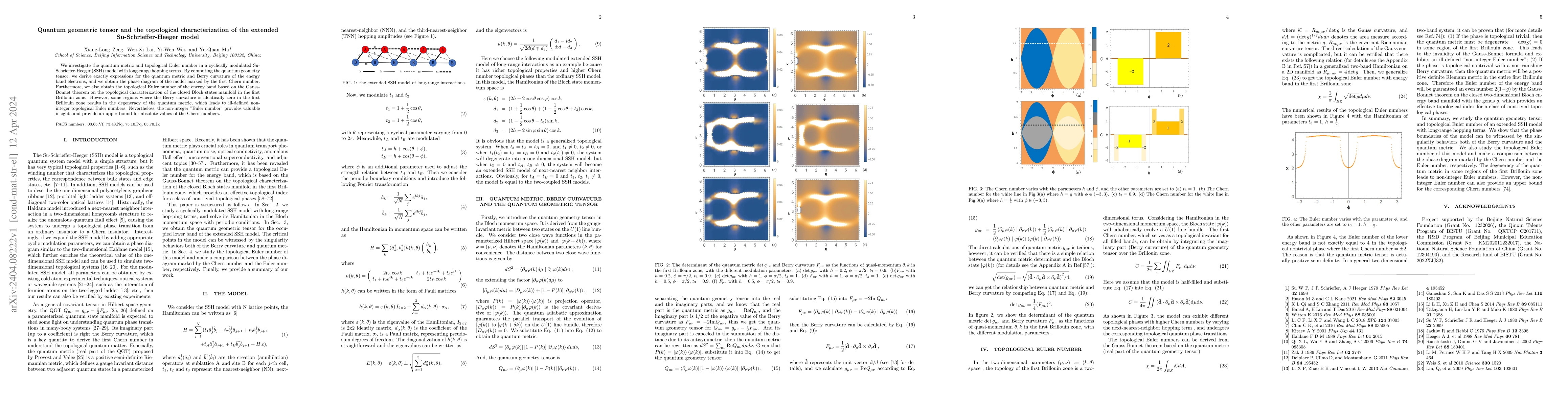 Thumbnail for Quantum geometric tensor and the topological characterization of the
  extended Su-Schrieffer-Heeger model