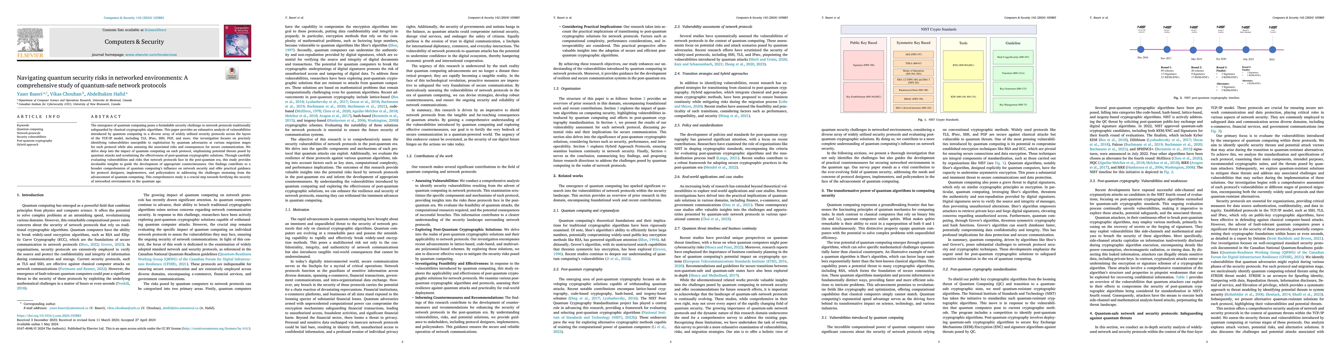 Thumbnail for Navigating Quantum Security Risks in Networked Environments: A
  Comprehensive Study of Quantum-Safe Network Protocols