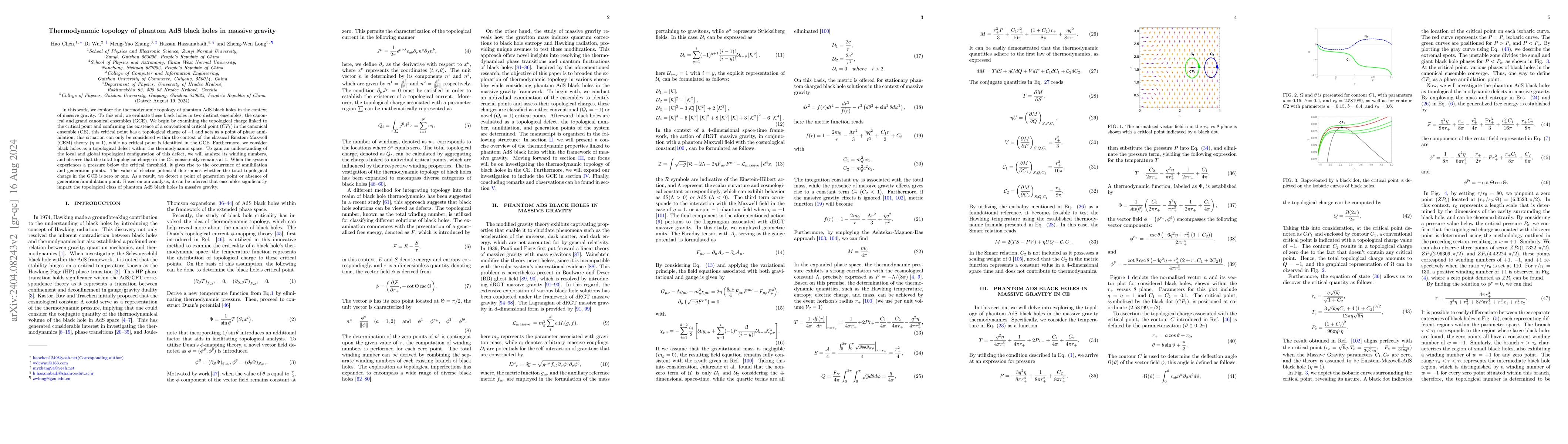 Thumbnail for Thermodynamic topology of Phantom AdS Black Holes in Massive Gravity