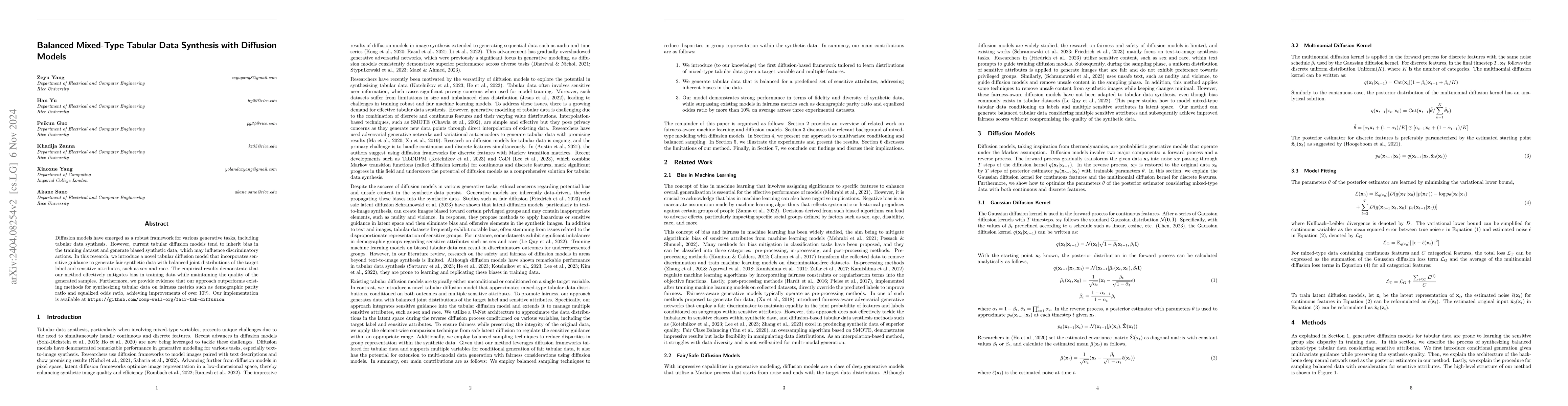 Thumbnail for Balanced Mixed-Type Tabular Data Synthesis with Diffusion Models