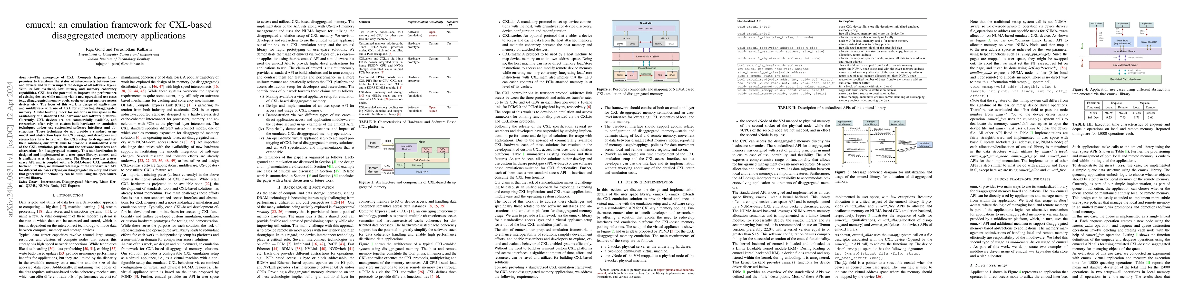Thumbnail for emucxl: an emulation framework for CXL-based disaggregated memory
  applications