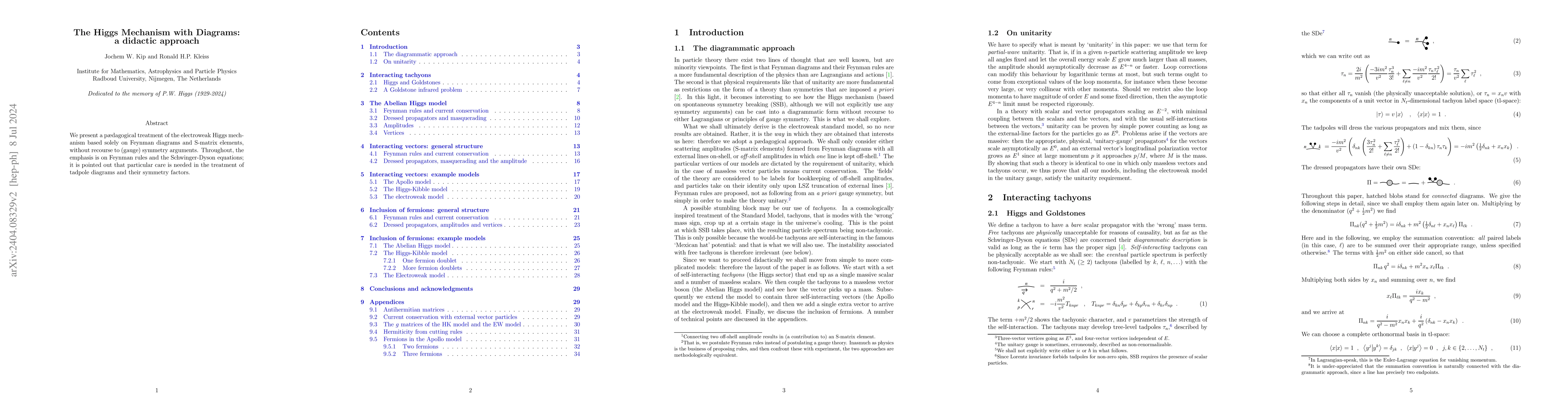 Thumbnail for The Higgs Mechanism with Diagrams: a didactic approach
