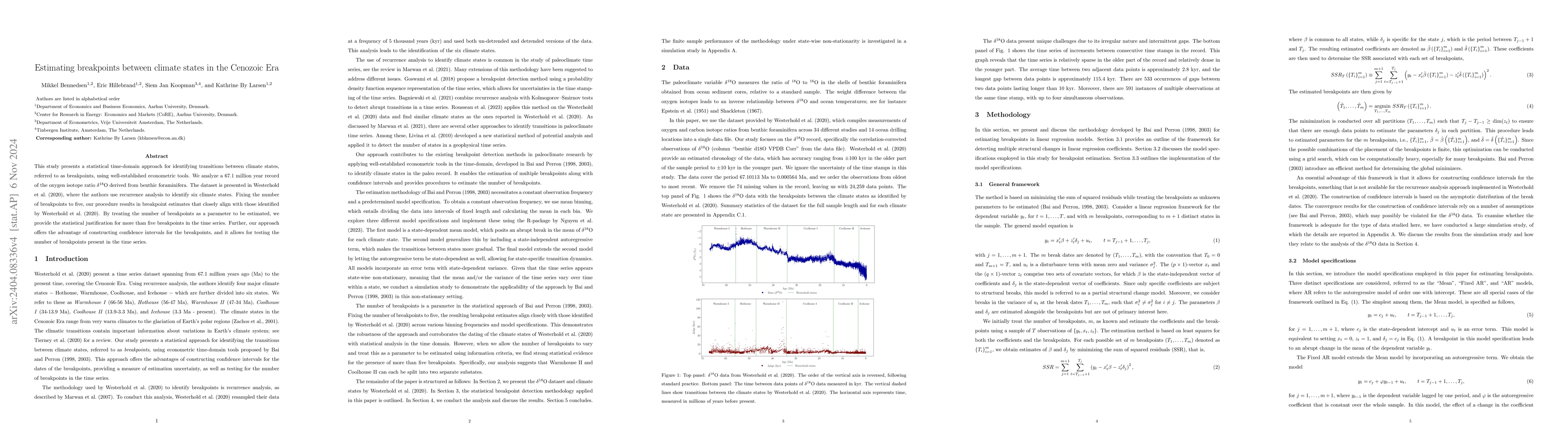 Thumbnail for Estimating Breakpoints between Climate States in Paleoclimate Data