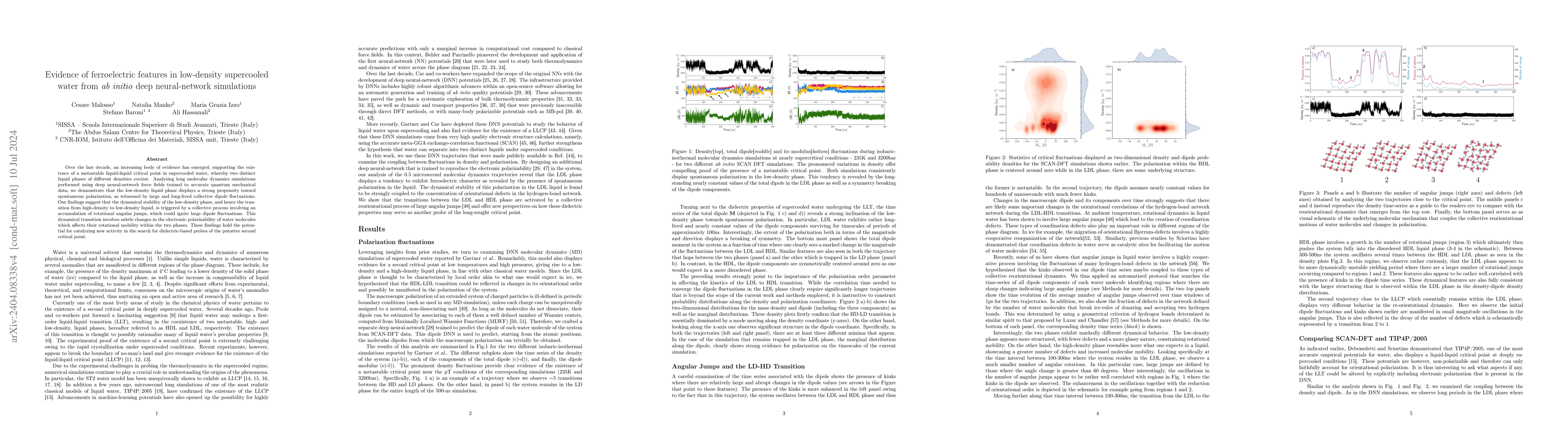 Thumbnail for Evidence of ferroelectric features in low-density supercooled water from
  ab initio deep neural-network simulations