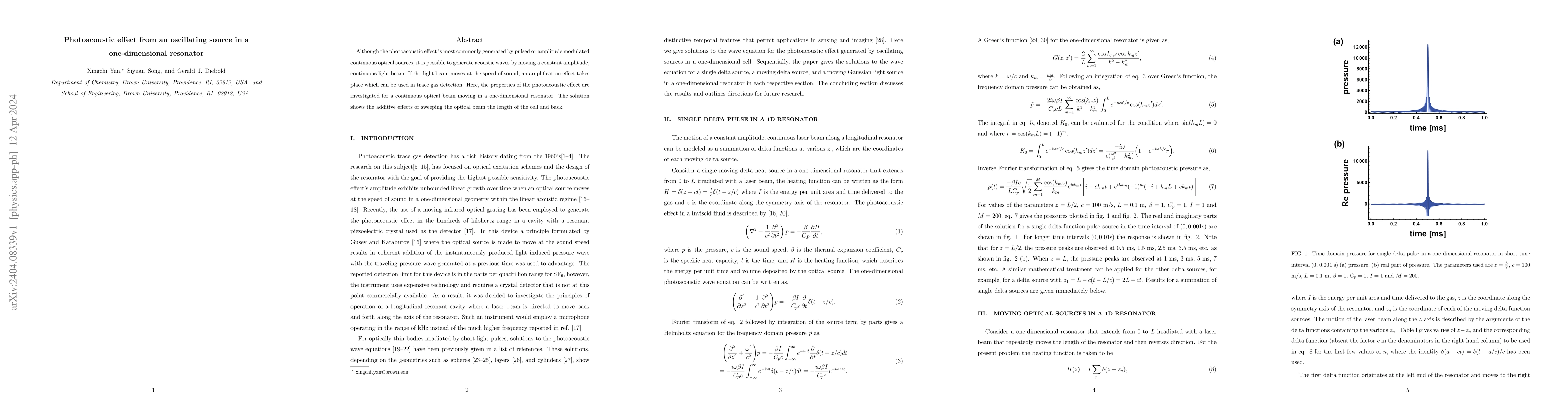 Thumbnail for Photoacoustic effect from an oscillating source in a one-dimensional
  resonator