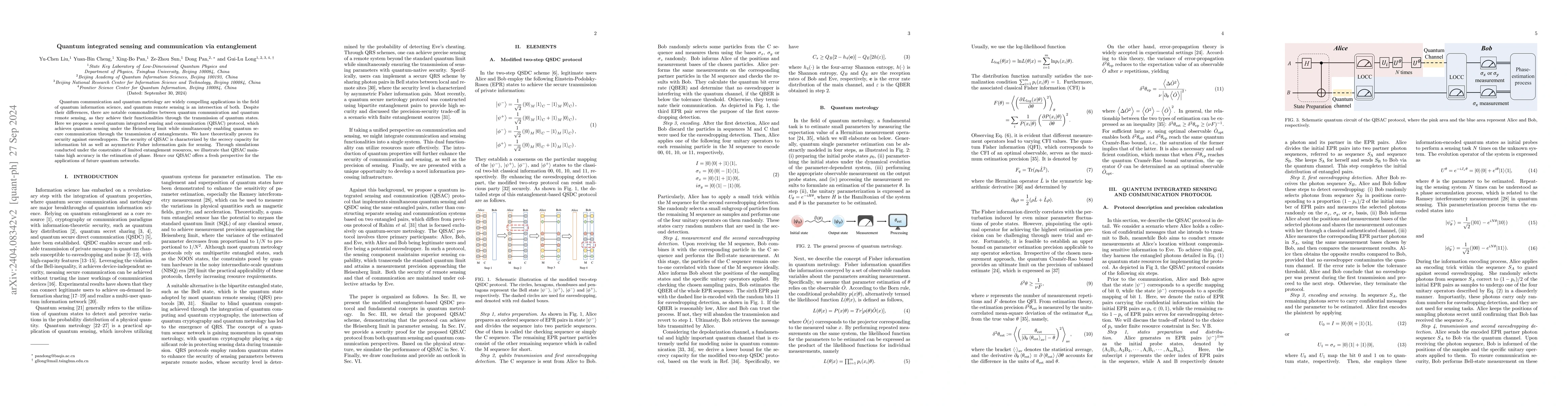 Thumbnail for Quantum integrated sensing and communication via entanglement