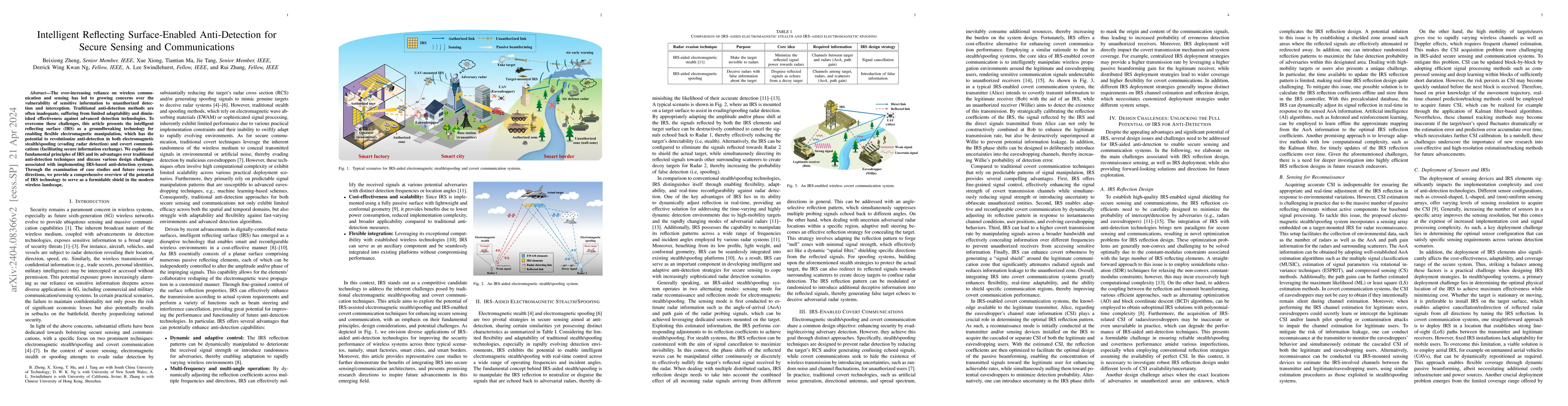 Thumbnail for Intelligent Reflecting Surface-Enabled Anti-Detection for Secure Sensing
  and Communications