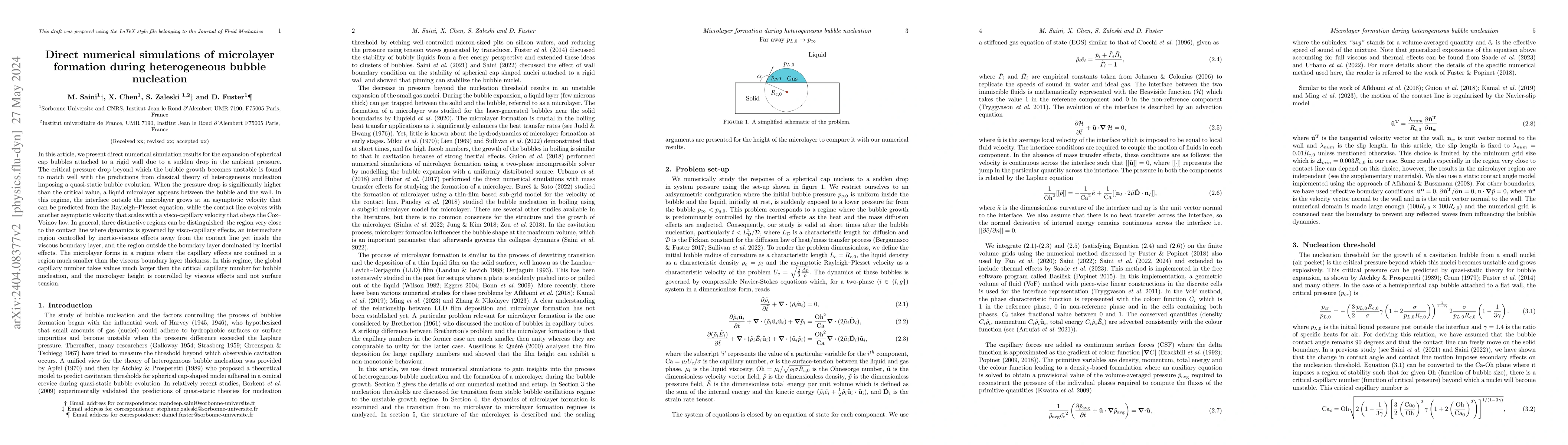 Thumbnail for Direct numerical simulations of microlayer formation during
  heterogeneous bubble nucleation