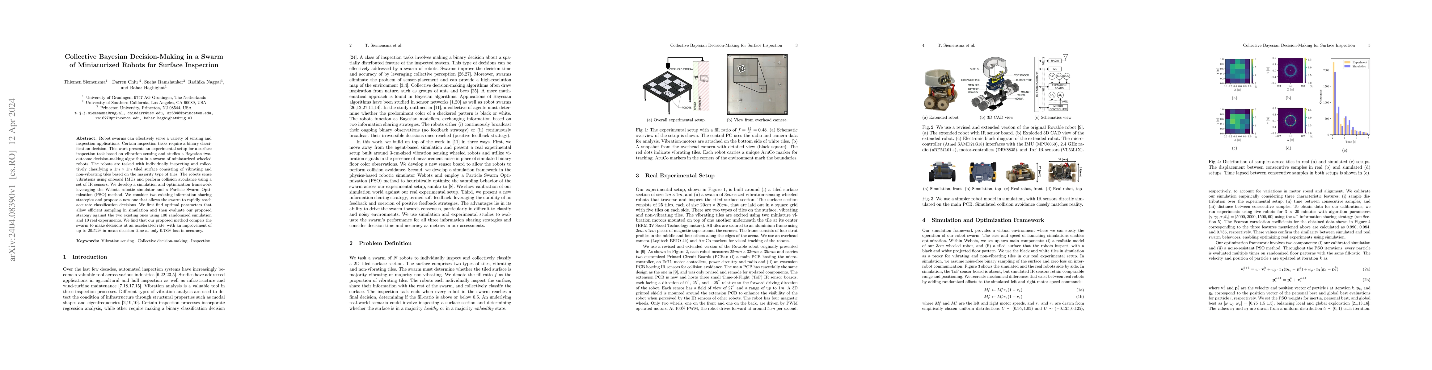 Thumbnail for Collective Bayesian Decision-Making in a Swarm of Miniaturized Robots
  for Surface Inspection