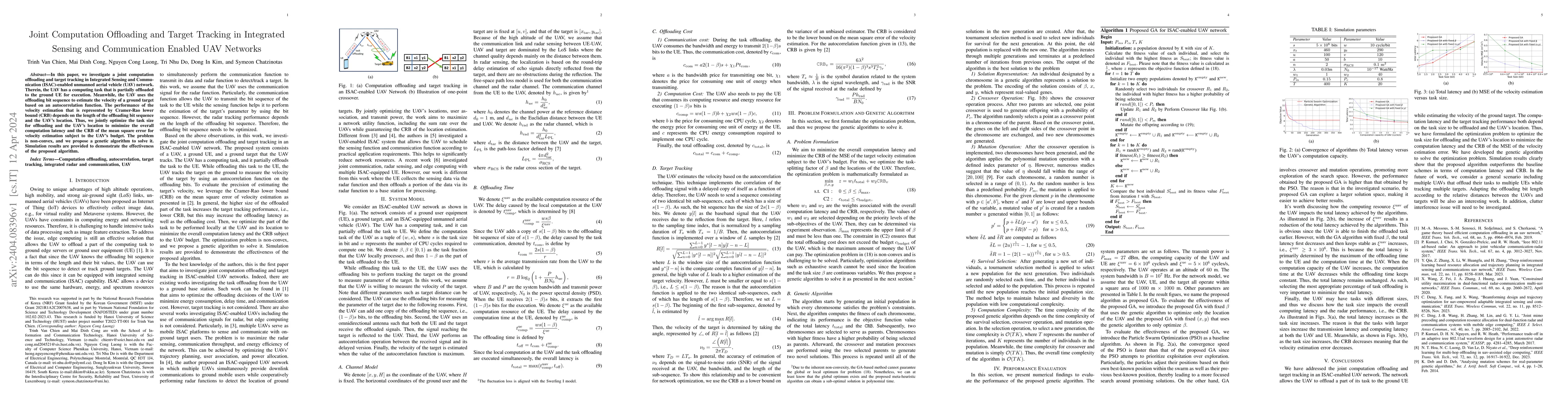 Thumbnail for Joint Computation Offloading and Target Tracking in Integrated Sensing
  and Communication Enabled UAV Networks