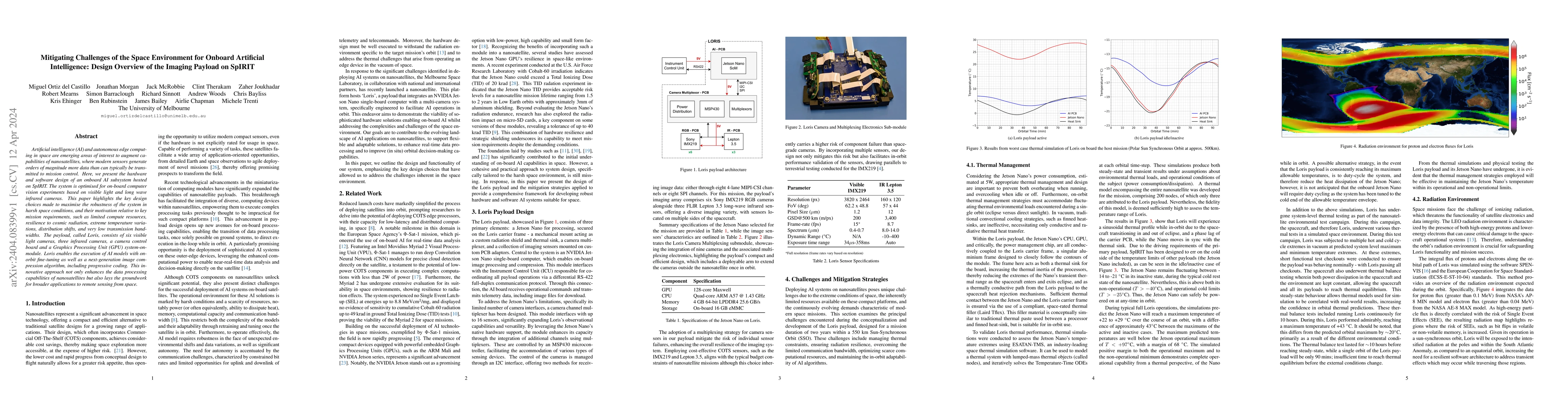 Thumbnail for Mitigating Challenges of the Space Environment for Onboard Artificial
  Intelligence: Design Overview of the Imaging Payload on SpIRIT