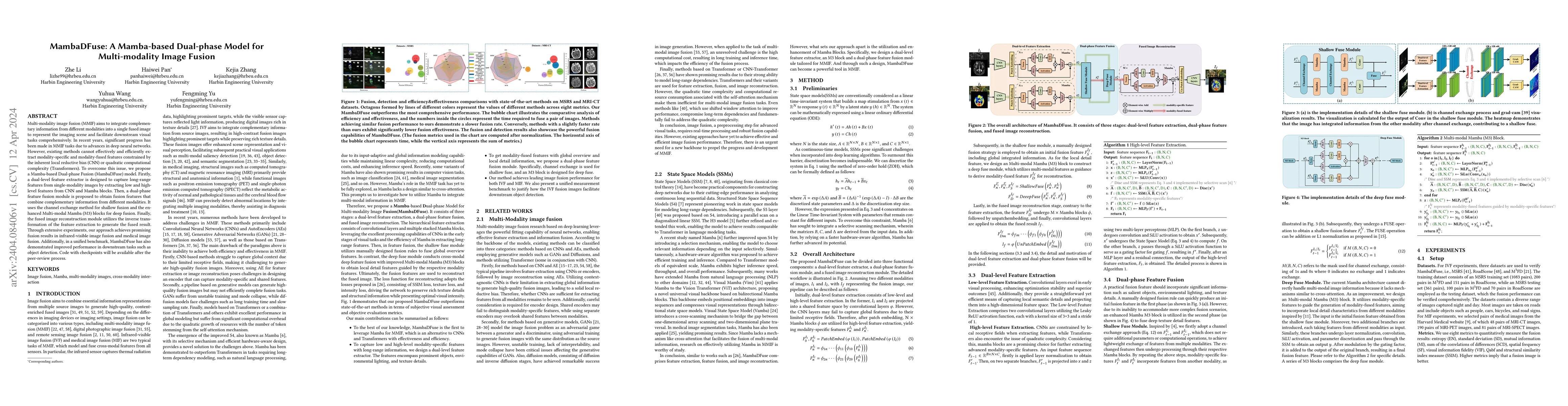 Thumbnail for MambaDFuse: A Mamba-based Dual-phase Model for Multi-modality Image
  Fusion