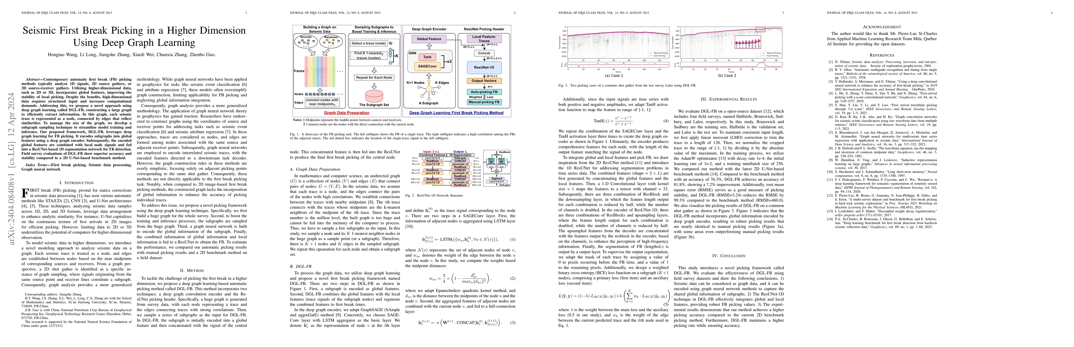 Thumbnail for Seismic First Break Picking in a Higher Dimension Using Deep Graph
  Learning