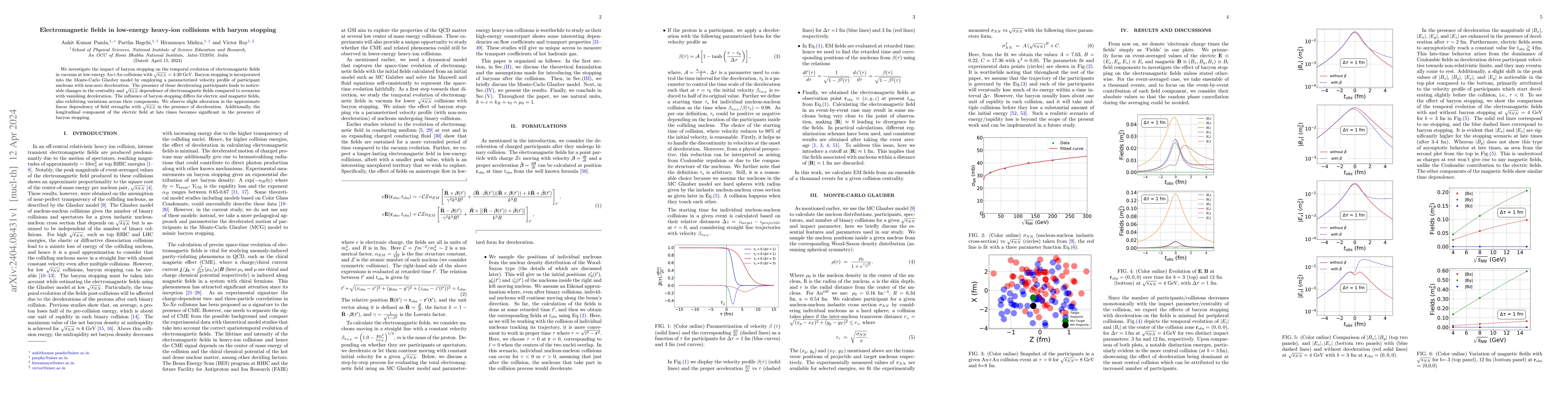 Thumbnail for Electromagnetic fields in low-energy heavy-ion collisions with baryon
  stopping