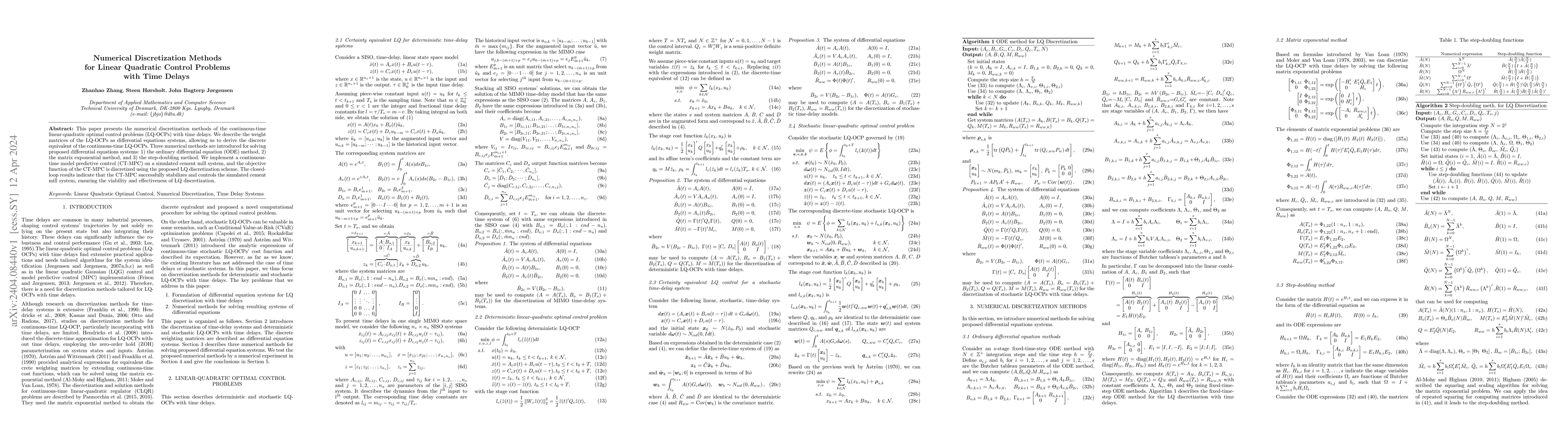 Thumbnail for Numerical Discretization Methods for Linear Quadratic Control Problems
  with Time Delays