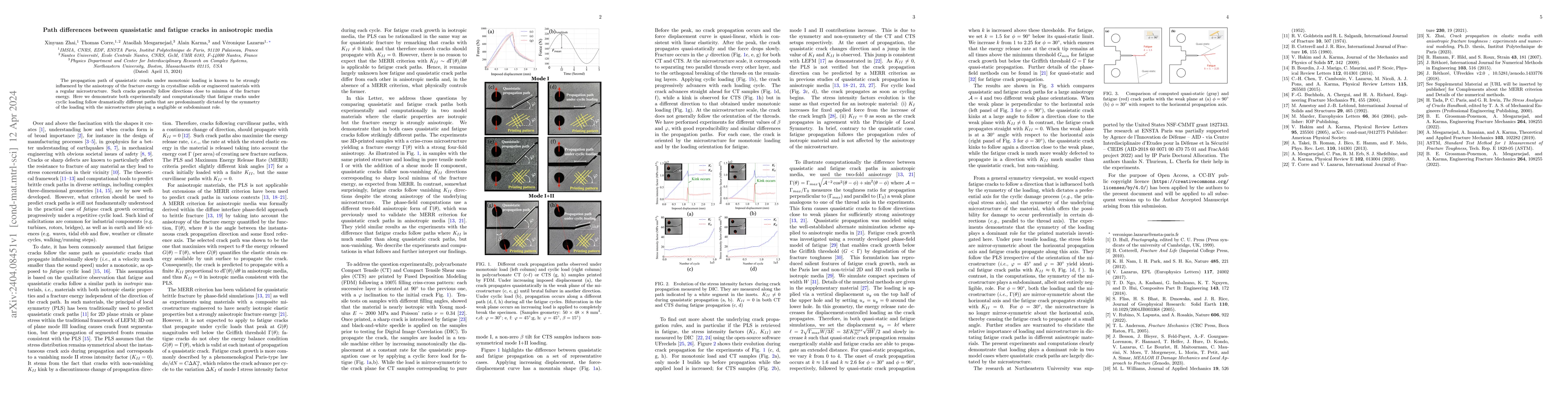 Thumbnail for Path differences between quasistatic and fatigue cracks in anisotropic
  media