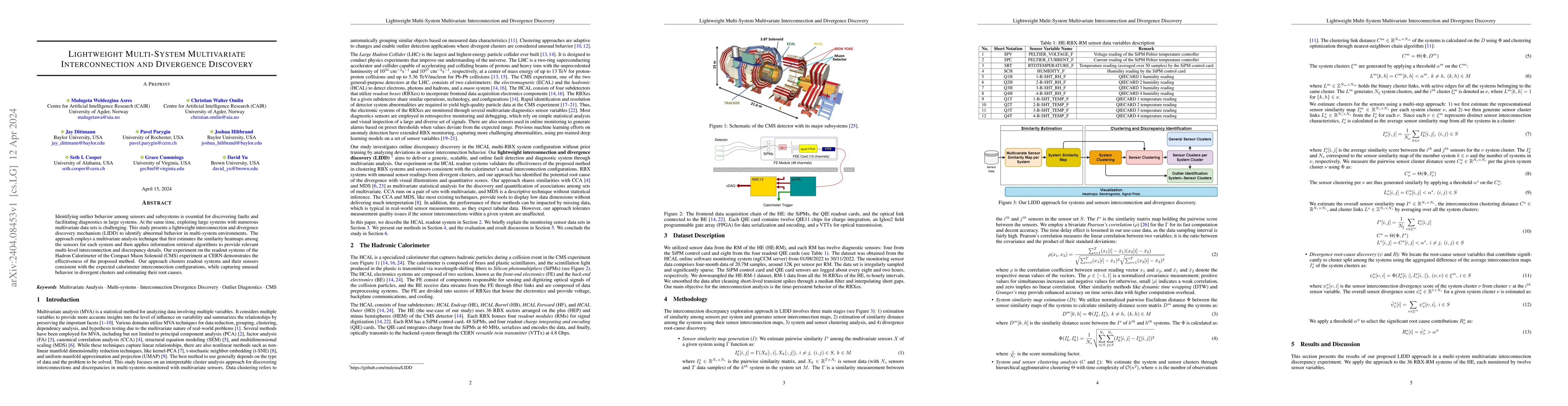 Thumbnail for Lightweight Multi-System Multivariate Interconnection and Divergence
  Discovery