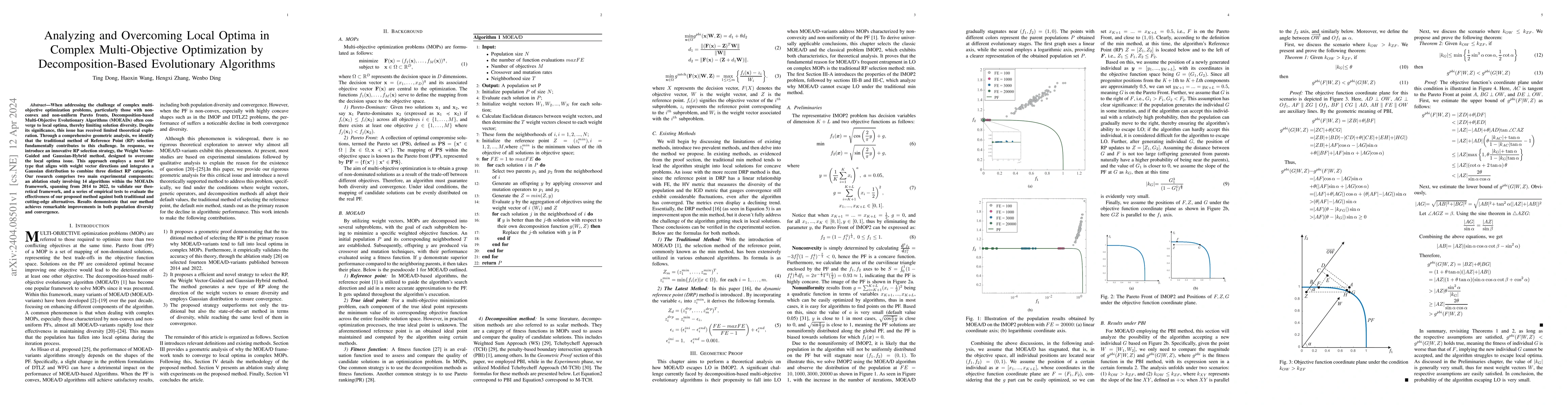 Thumbnail for Analyzing and Overcoming Local Optima in Complex Multi-Objective
  Optimization by Decomposition-Based Evolutionary Algorithms