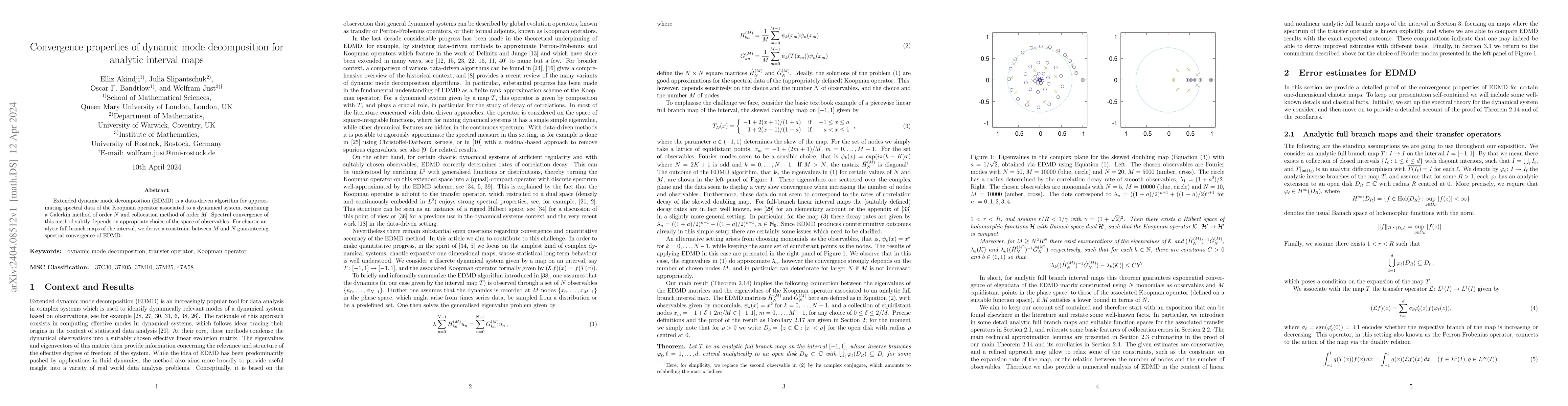 Thumbnail for Convergence properties of dynamic mode decomposition for analytic
  interval maps