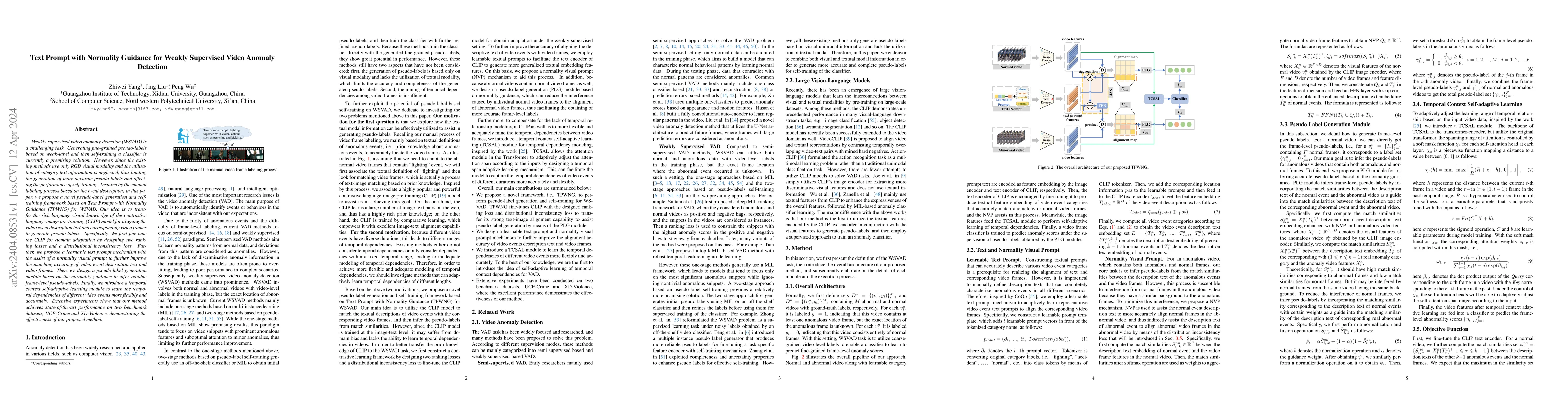 Thumbnail for Text Prompt with Normality Guidance for Weakly Supervised Video Anomaly
  Detection
