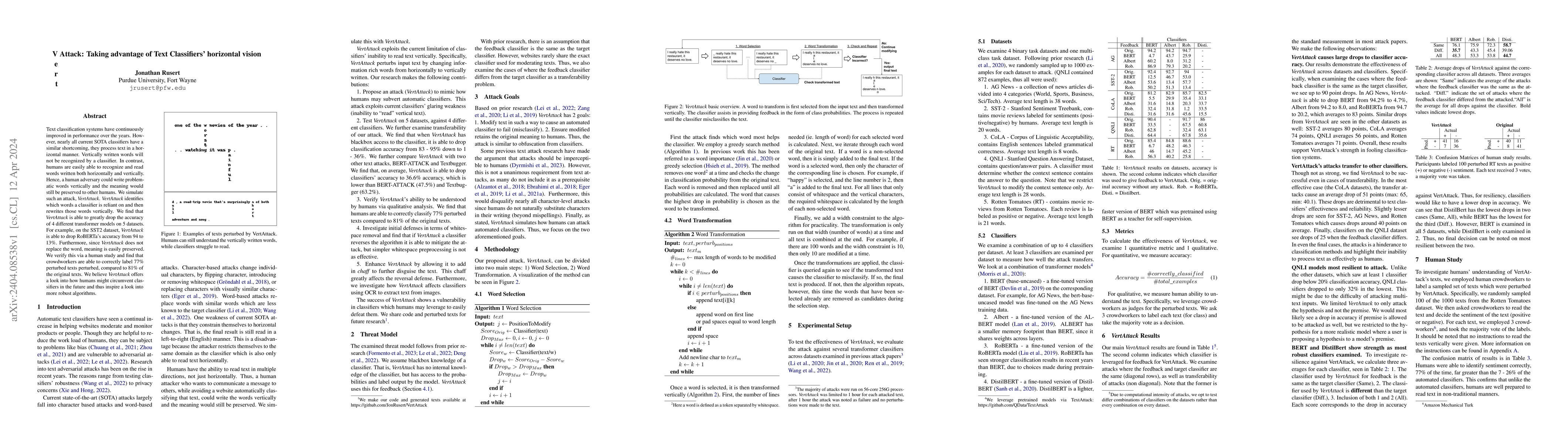 Thumbnail for VertAttack: Taking advantage of Text Classifiers' horizontal vision