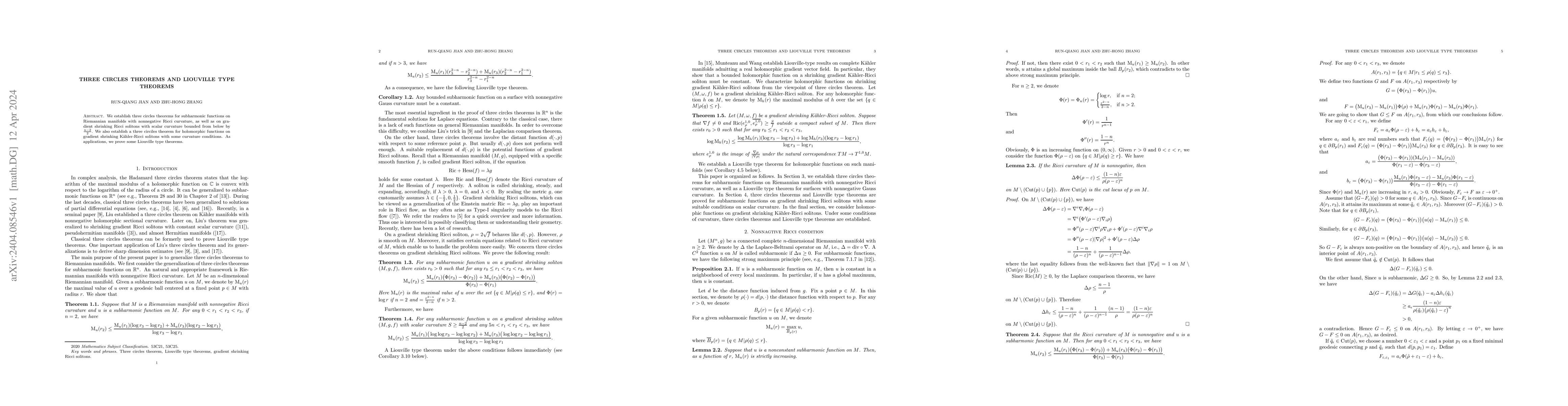 Thumbnail for Three circles theorems and Liouville type theorems