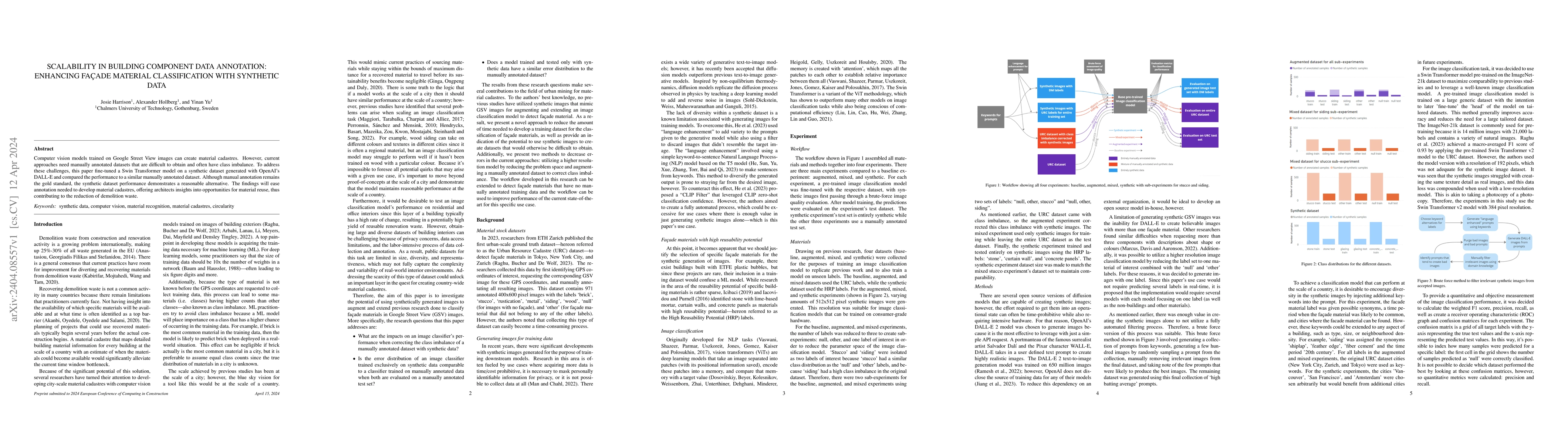 Thumbnail for Scalability in Building Component Data Annotation: Enhancing Facade
  Material Classification with Synthetic Data