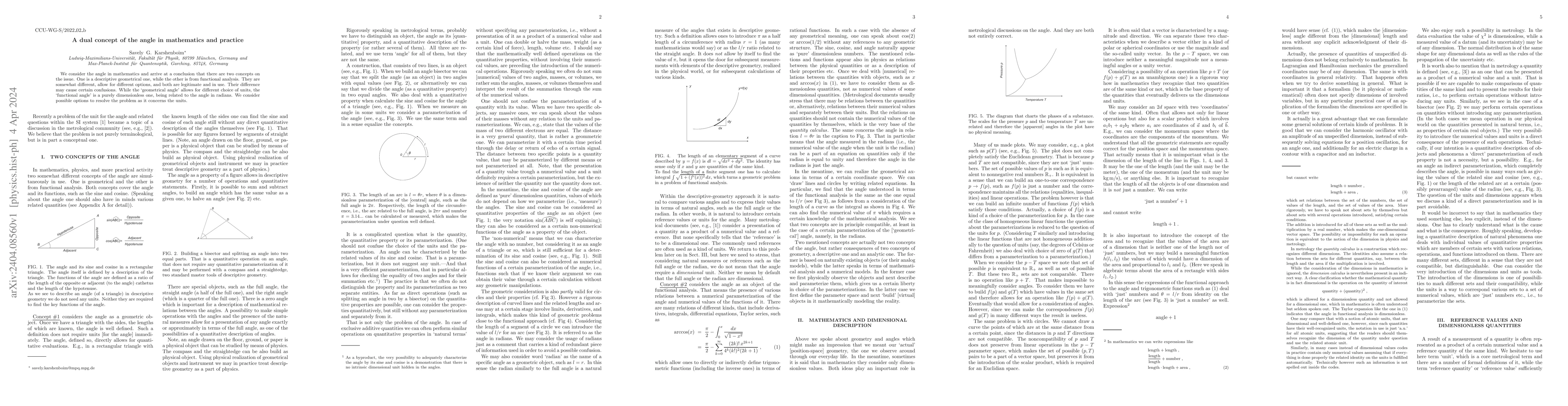 Thumbnail for A dual concept of the angle in mathematics and practice