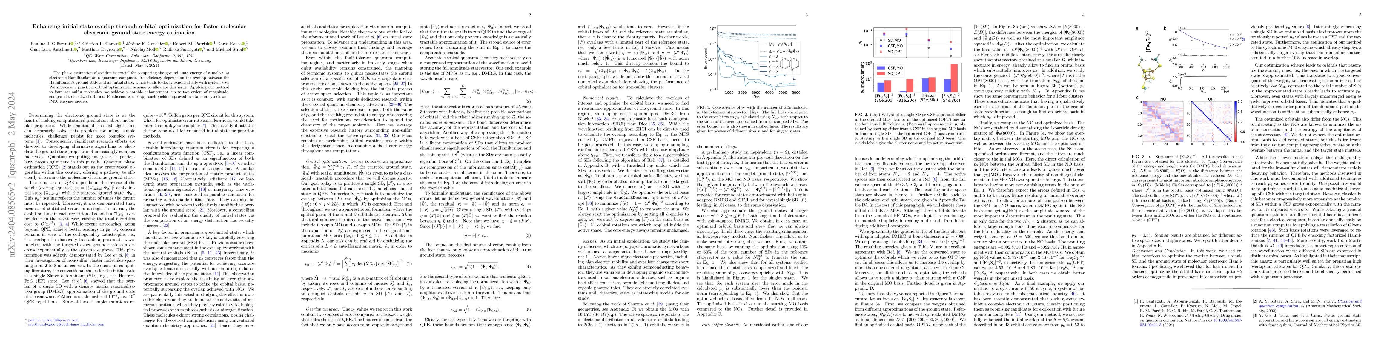 Thumbnail for Enhancing initial state overlap through orbital optimization for faster
  molecular electronic ground-state energy estimation