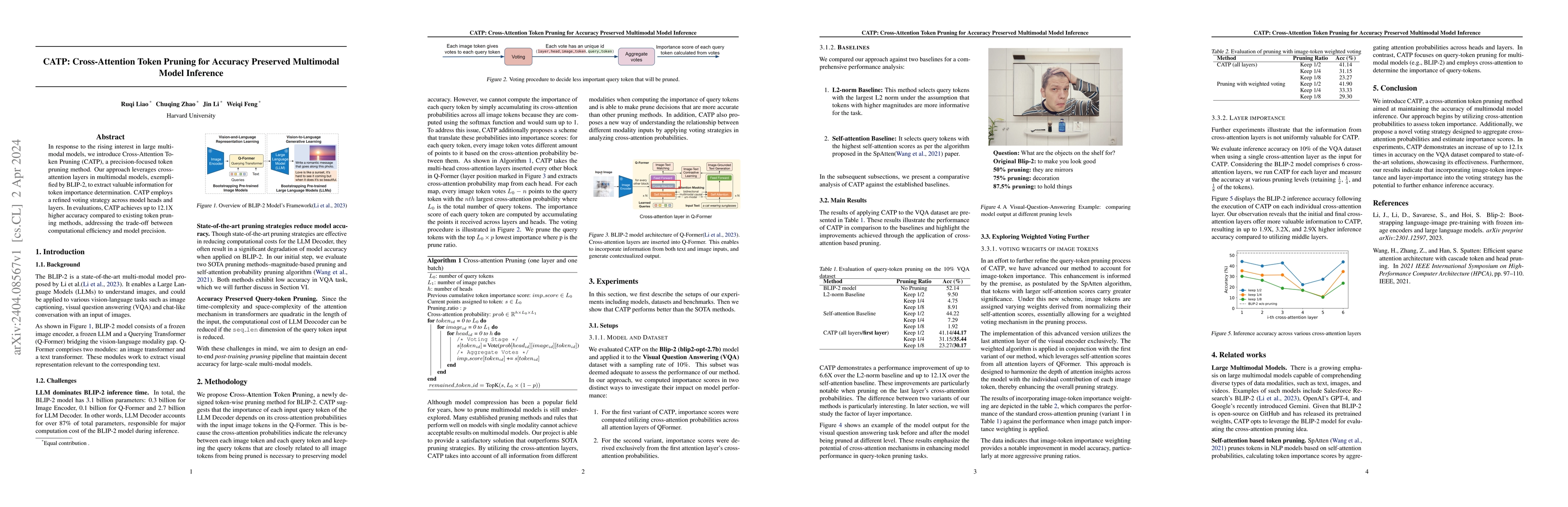 Thumbnail for CATP: Cross-Attention Token Pruning for Accuracy Preserved Multimodal
  Model Inference