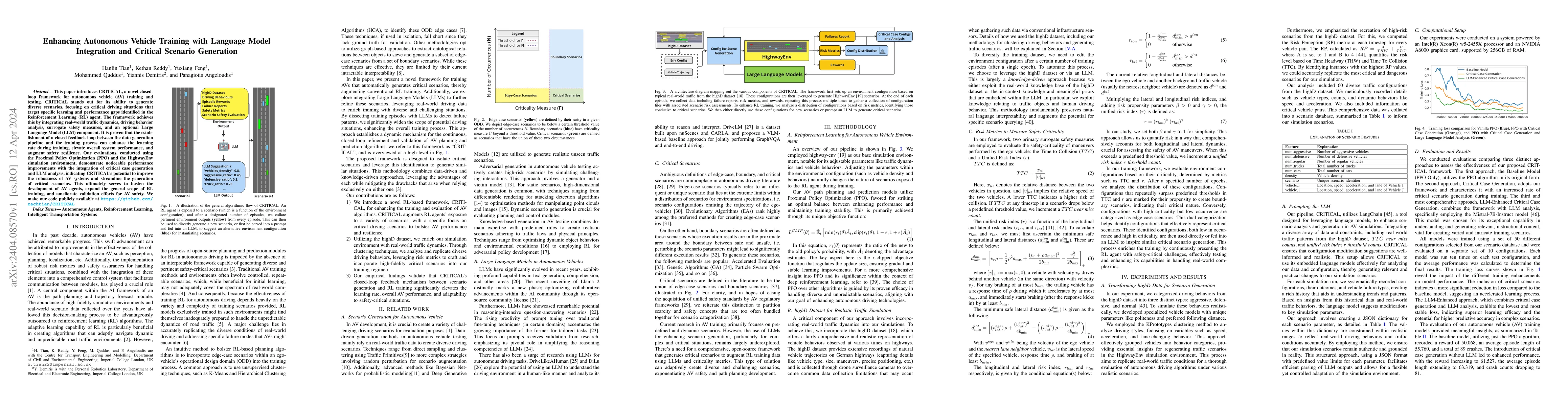 Thumbnail for Enhancing Autonomous Vehicle Training with Language Model Integration
  and Critical Scenario Generation
