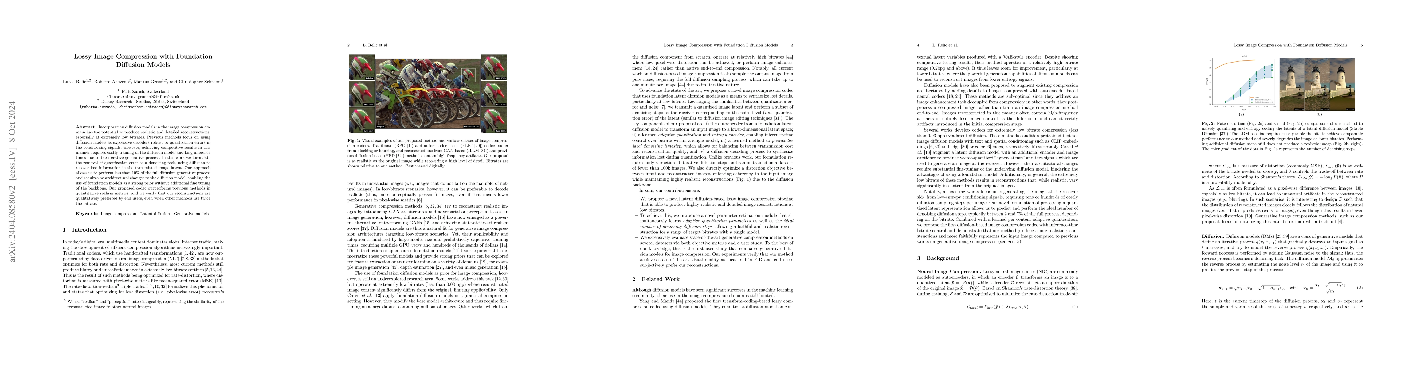 Thumbnail for Lossy Image Compression with Foundation Diffusion Models