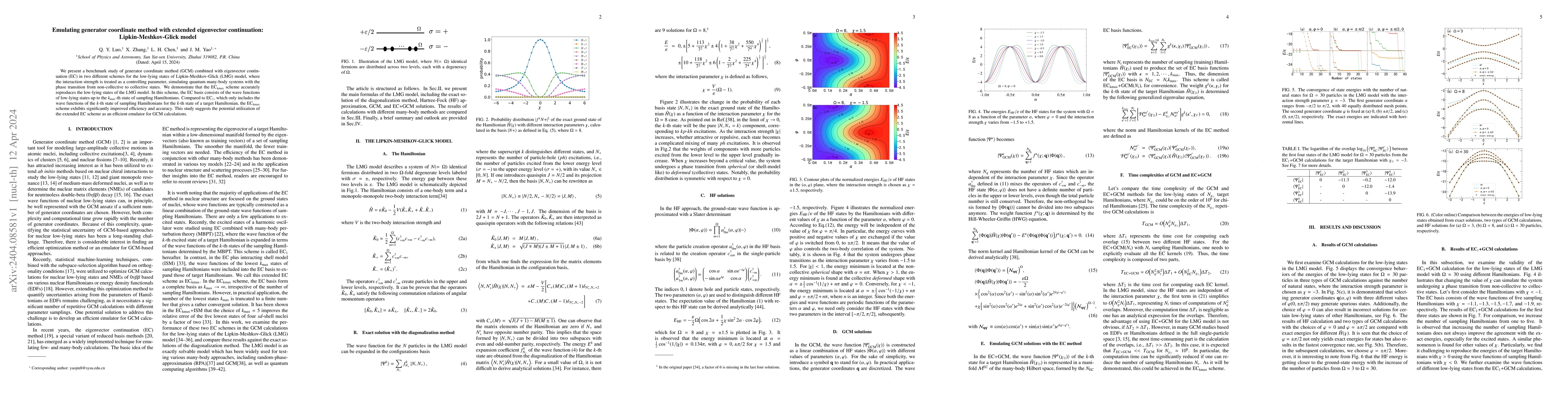 Thumbnail for Emulating generator coordinate method with extended eigenvector
  continuation: Lipkin-Meshkov-Glick model