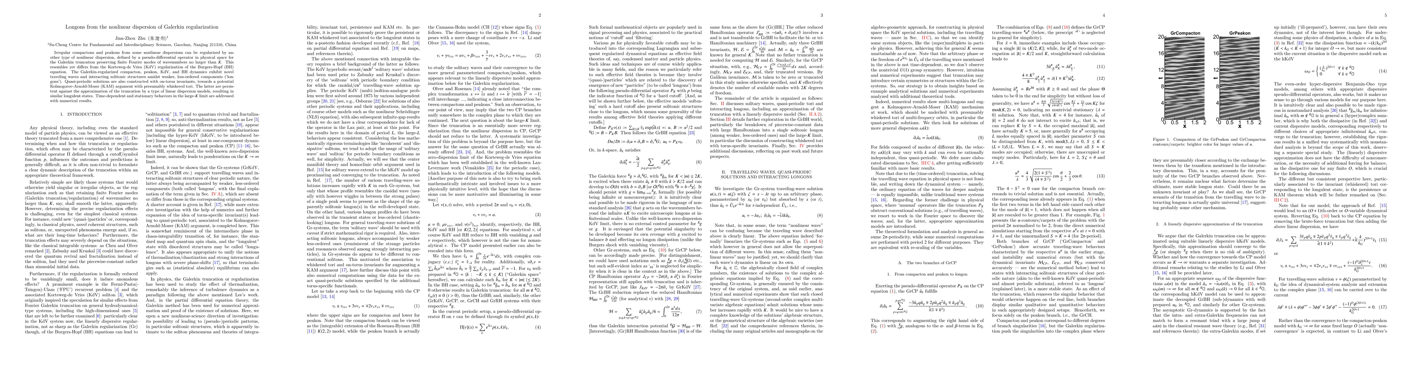 Thumbnail for Nonlinearly dispersive nature of Galerkin-regularization and longon
  turbulence