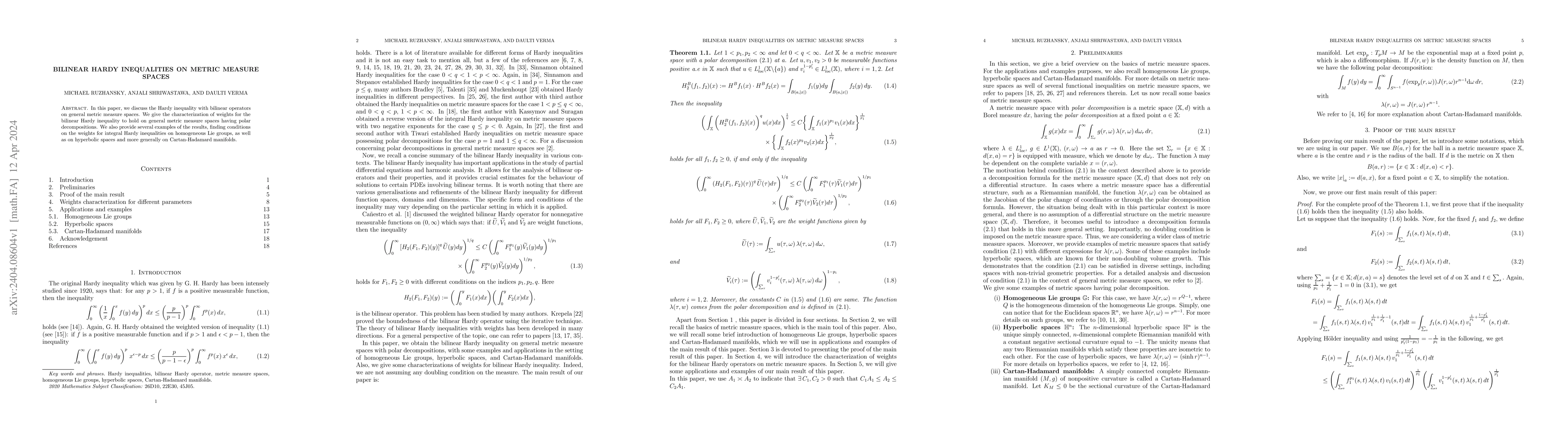 Thumbnail for Bilinear Hardy inequalities on metric measure spaces