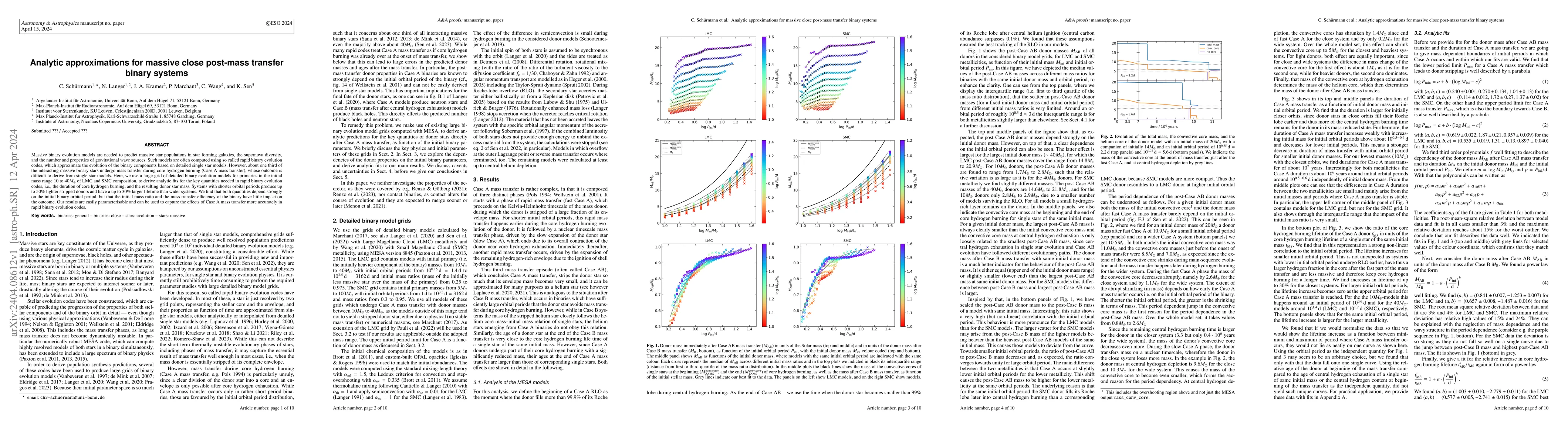Thumbnail for Analytic approximations for massive close post-mass transfer binary
  systems