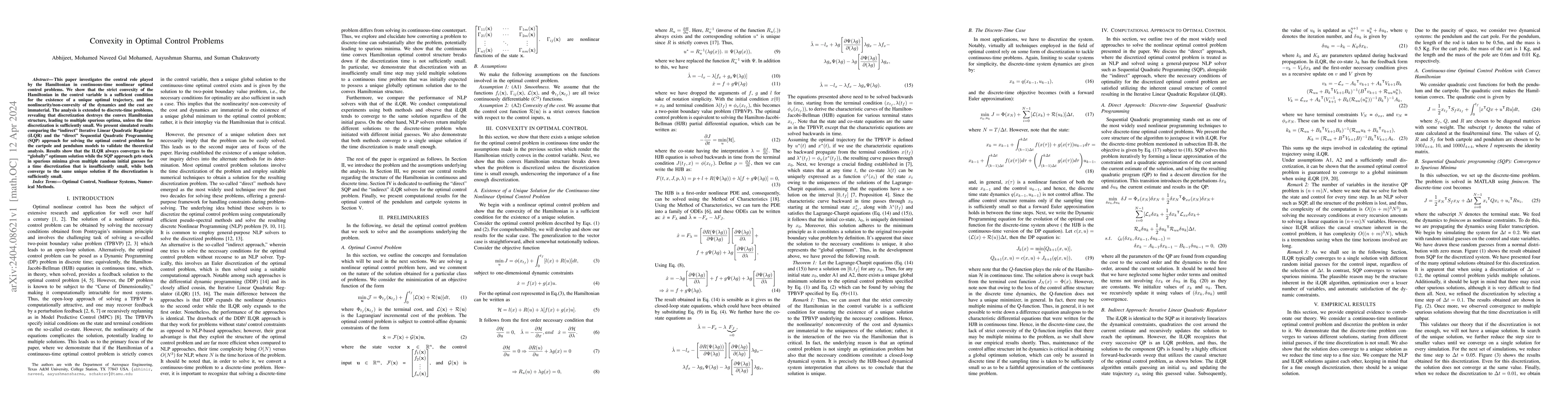 Thumbnail for Convexity in Optimal Control Problems