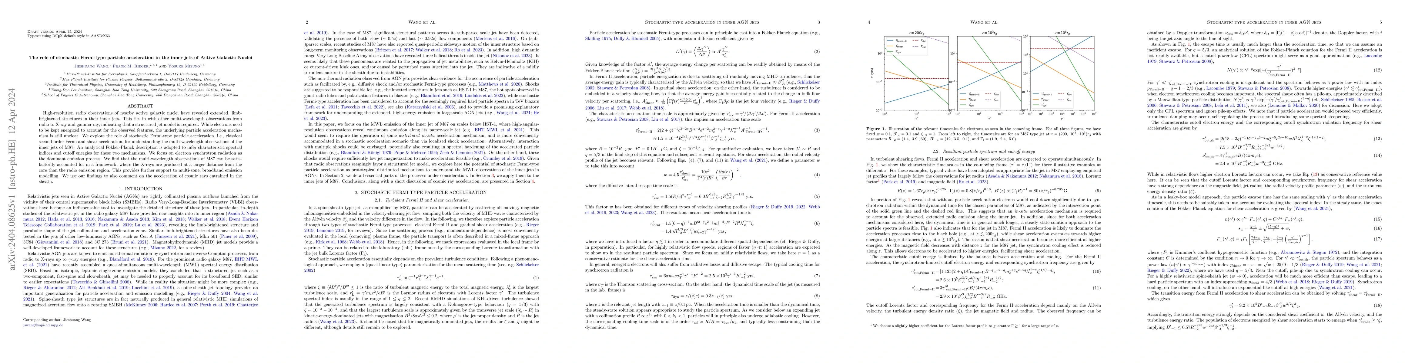 Thumbnail for The role of stochastic Fermi-type particle acceleration in the inner
  jets of Active Galactic Nuclei