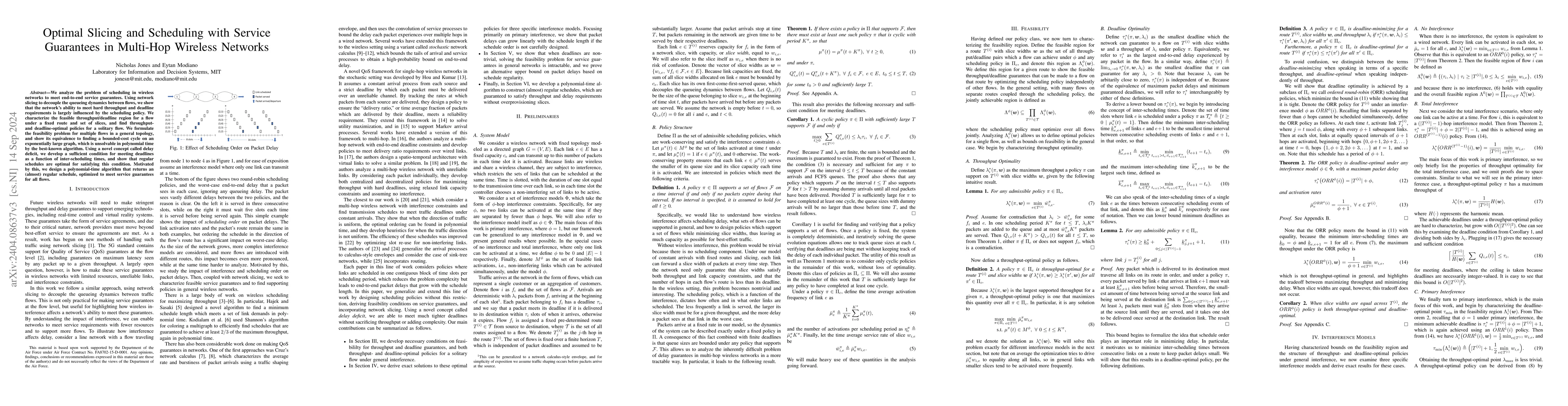 Thumbnail for Optimal Slicing and Scheduling with Service Guarantees in Multi-Hop
  Wireless Networks
