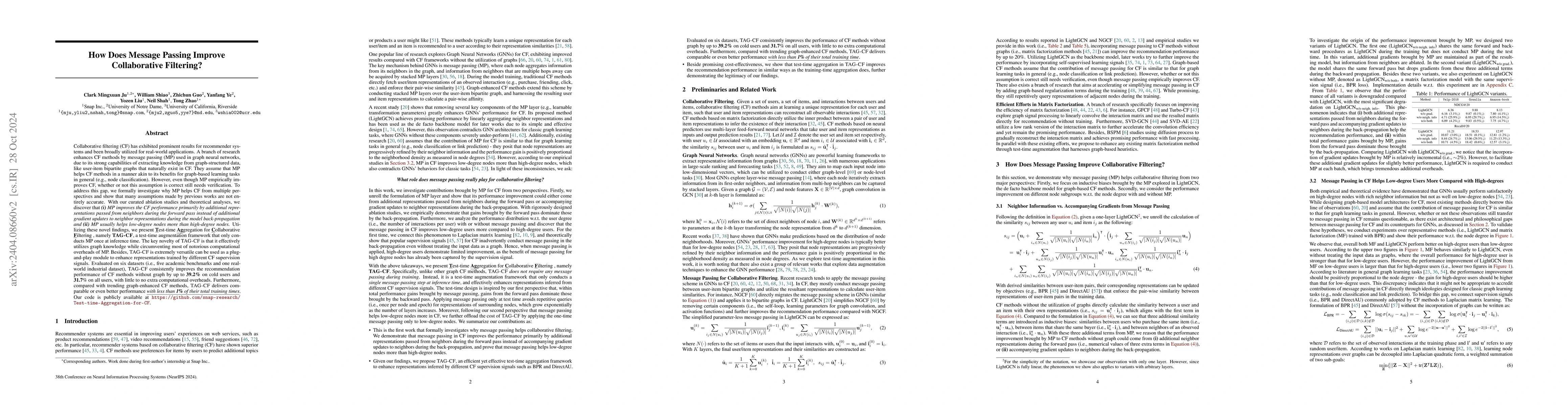 Thumbnail for How Does Message Passing Improve Collaborative Filtering?