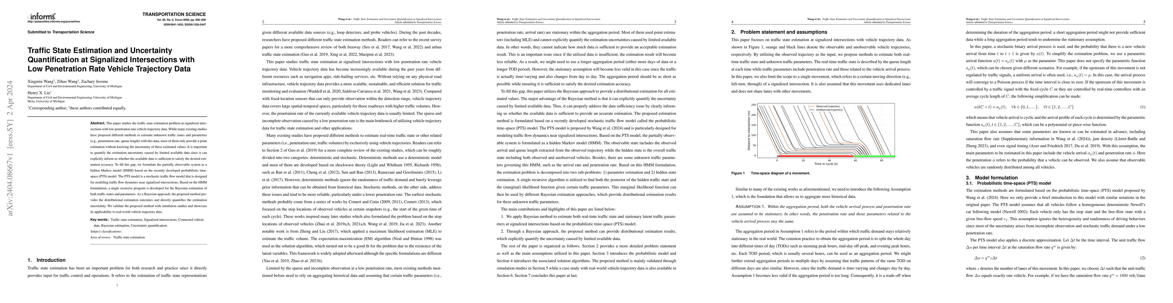 Thumbnail for Traffic State Estimation and Uncertainty Quantification at Signalized
  Intersections with Low Penetration Rate Vehicle Trajectory Data